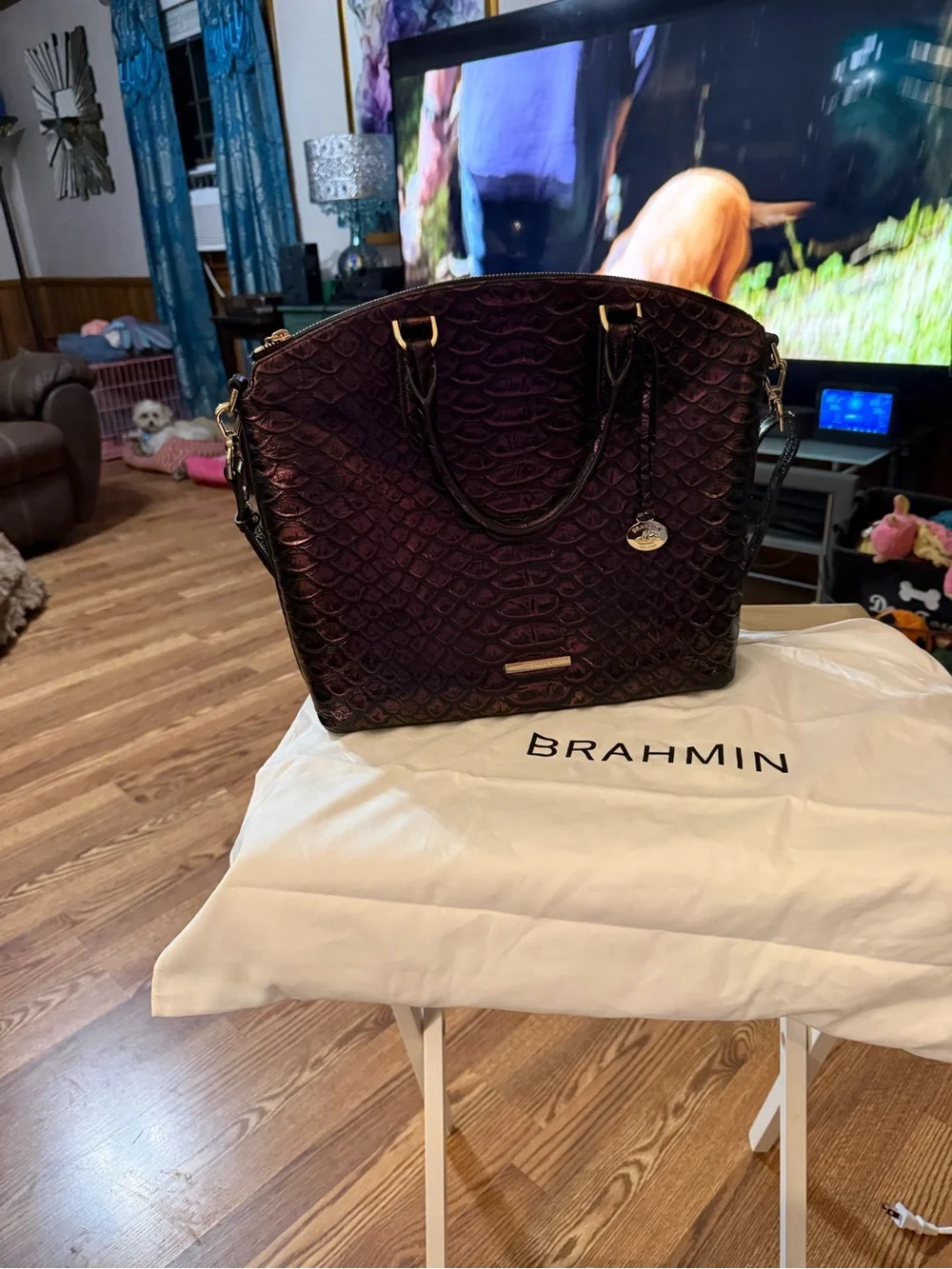 Brahmin Passion Excelsior Purple large Duxbury
